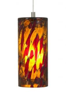 Abbey 1 Light Pendant Shade Color: Amber Red, Finish / Mounting / Bulb: Bronze / MonoRail / Xenon   Ceiling Pendant Fixtures  
