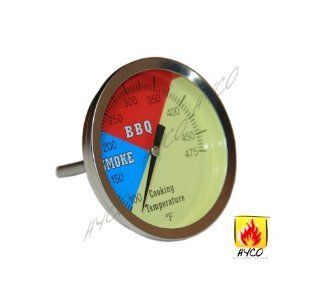 3" 475F BBQ CHARCOAL GRILL PIT WOOD SMOKER TEMP GAUGE THERMOMETER 2.5" STEM SS RWB  Natural Gas Grill Parts  Patio, Lawn & Garden