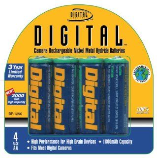 Digital Concepts AA NiMH Rechargeable Batteries 2000 MAH (4 Pack) : Camera Power Adapters : Camera & Photo