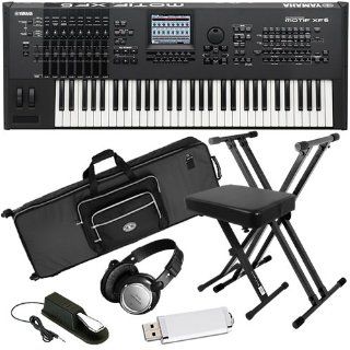 Yamaha Motif XF6 Workstation ESSENTIALS BUNDLE w/ Case, Stand & Bench: Musical Instruments