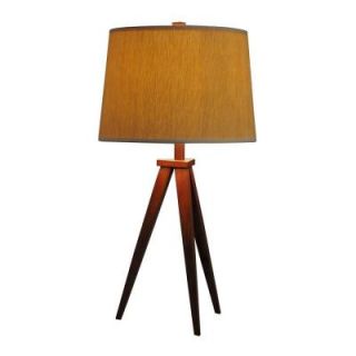 Hampton Bay Tripod Table Lamp Dark Brown Wood Finish 18157 000