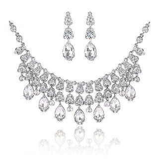 Purplelan Bridal Jewelry Set, Vintage Style Necklace/ Earrings/Crown Wedding Jelwery 465: Jewelry