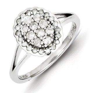 Sterling Silver Diamond Oval Ring Cyber Monday Special: Jewelry