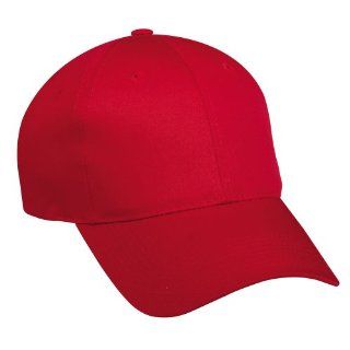 6 Panel Red Velcro Adjustable Adult Cap: Sports & Outdoors