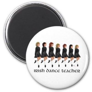 Irish Step Dance Teacher   Black Line Fridge Magnet