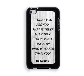 Dr. Seuss Quote   Today You Are You, That Is Truer Than True White Bricks Protective Designer Snap On Case   Fits Apple iPod Touch 4 Cell Phones & Accessories
