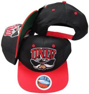 UNLV Runnin Rebels Black/Red Two Tone Plastic Snapback Adjustable Plastic Snap Back Hat / Cap : Sports Fan Baseball Caps : Sports & Outdoors