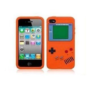 Apple Ipod Touch 4 4g 4th Generation Orange Gameboy Silicon Gel Cover Case Protector + Screen Protector + Microfiber Pouch Bag: Everything Else