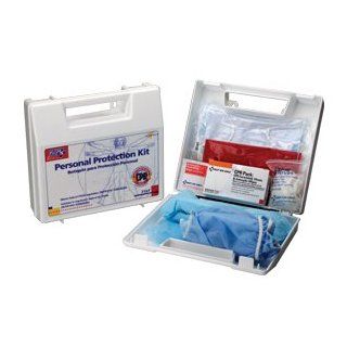 18 piece Personal protection kit w/ 6 piece CPR pack  plastic case  1 ea.: Industrial & Scientific