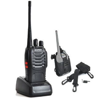 Baofeng BF 888S UHF 400 470MHz 16CH CTCSS/DCS With Earpiece Ham Amateur Radio Transceiver Walkie Talkie Two Way Radio Long Range Black and Multi Function Radio Case Holder : Frs Two Way Radios : Car Electronics