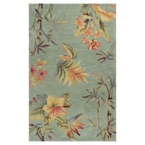 Kas Rugs Tropic Garden Blue/Cream 5 ft. 3 in. x 8 ft. 3 in. Area Rug SPA319053X83