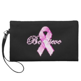 Believe Pink Ribbon Awareness Wristlet