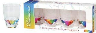 Merritt International Acrylic Drinkware Gift Sets Rainbow Diamond Tumbler 14 Ounce: Kitchen & Dining