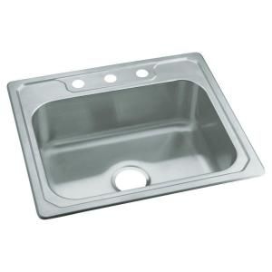 STERLING Middleton Drop in Stainless Steel 25x22x6 3 Hole Single Bowl Kitchen Sink 14631 3 NA