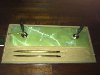 Cross Made in the USA Brazilian Onyx Desk Set With 10K Gold Cross Pen Pencil: Health & Personal Care