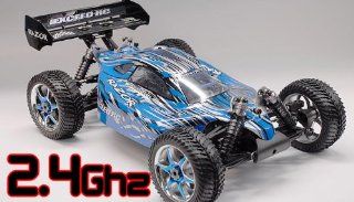 1/8 2.4Ghz Exceed RC Razor .21 Nitro Gas Powered RTR Remote Control Buggy Hyper Blue: Toys & Games