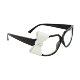 MLC Eyewear W494BOWRH BKWHTCL Wayfarer Fashion Sunglasses Black Frame Clear Lenses Design with 3D White Bow Tie.: Shoes