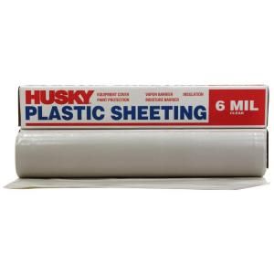 Husky 100 ft. x 10 ft. 4 in. Clear 6 mil Plastic Sheeting CF06103C