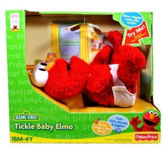 Fisher Price Sesame Street 123 9 Inch Long Electronic Plush   Tickle Baby Elmo with Wiggling Movement, Cute Baby Phrases and Giggles and Elmo's Fun Song Toys & Games