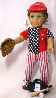 Twelve Piece COMPLETE Baseball or Softball Uniform. Fits 18" Dolls like American Girl: Toys & Games