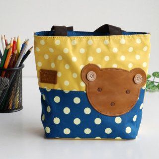 [Bear Yellow] Blancho Applique Kids Fabric Art Mini Shopper Bag/Tote Bag Small Size (9.4*2.7*7.8) : Kids Small Duffle Bag : Baby
