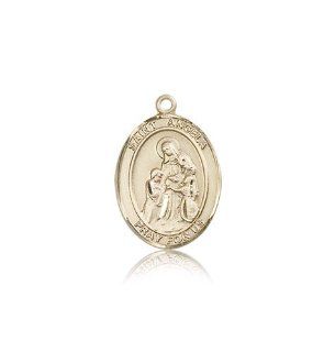14kt Gold St. Angela Merici Medal: Jewelry