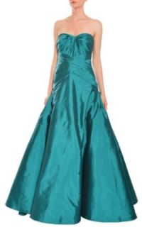 ML Monique Lhuillier Strapless Pleated Eve Gown Dress at  Womens Clothing store