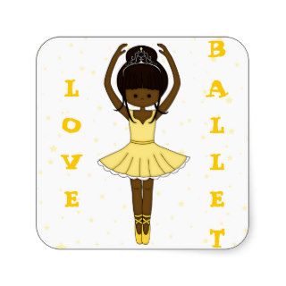 Pretty Little Cartoon Ballerina Girl in Yellow Sticker