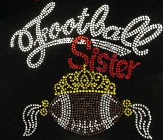 Football Sister Crown Wing Rhinestone Transfer Iron On Hot Fix Motif Bling Applique   DIY: Everything Else