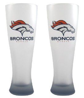 NFL Denver Broncos 23 Ounce Frosted Pilsner Glass Set : Beer Glasses : Sports & Outdoors