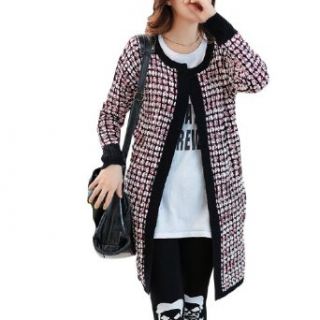 Round Neck Long Sleeved Slant Pocket Lady Buttonless Cardigan Sweater at  Womens Clothing store: Pullover Sweaters