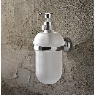 Toscanaluce Wall Mounted Round Frosted Glass Soap Dispenser 1523   Countertop Soap Dispensers