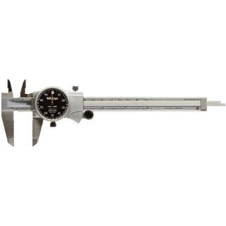 Mitutoyo 505 675 66 Dial Calipers, Inch, Black Face, for Inside, Outside, Depth and Step Measurements, Stainless Steel, 0" 6" Range, +/ 0.001" Accuracy, 0.001" Resolution, 40mm Jaw Depth: Industrial & Scientific
