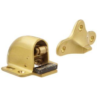 Rockwood 491.4 Brass Floor Mount Automatic Door Holder with Stop, Satin Clear Coated Finish, 1/2" or Less Door to Floor Clearance, Includes Fasteners for Use with Solid Wood Doors and Wood Floors Industrial Hardware