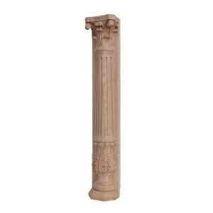 Foster Mantels C138R 6 in. x 6 in. x 34.75 in. Unfinished Red Oak Large Grand Acanthus Column C138R
