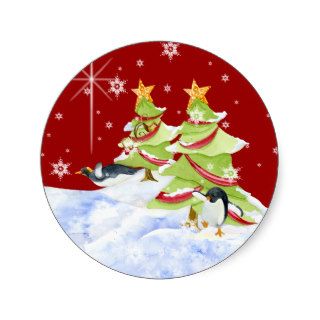 Winter Whimsy Cute Polar Bear Babies in Snow Star Stickers