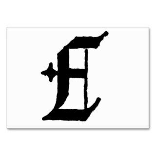 Gothic Letter "E" Classic English Initial Business Card Template