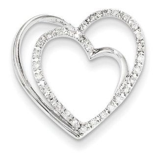14k Yellow Gold Diamond Heart Slide: Pendants: Jewelry