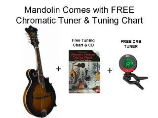 Morgan Monroe F Style Mandolin w/ Deluxe Case & FREE CD & Tuning Chart & FREE Chromatic Orb Tuner: Musical Instruments
