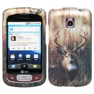 Deer Grass Camouflage Wild Outdoor Design Rubberized Snap on Hard Shell Cover Protector Faceplate Cell Phone Case for T Mobile LG Optimus T P509 / LG Thrive / AT&T LG Phoenix P505 + LCD Screen Guard Film Cell Phones & Accessories