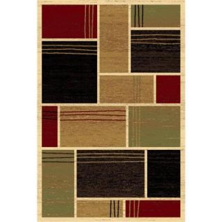 LA Rug Inc. 127/30 Melange Collection, multi colored, with cream colored solid outlines, 5 ft. x 8 ft. Indoor Area Rug RUMELA0508 127/30