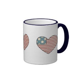 U.S. Flag Heart Shape Mug