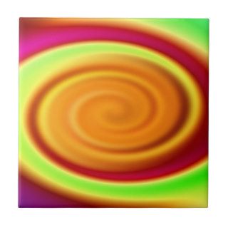 Rainbow Swirl Abstract Pattern Ceramic Tiles