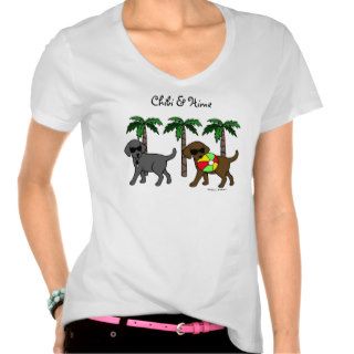 Cool Labradors Beach Party Cartoon T Shirts