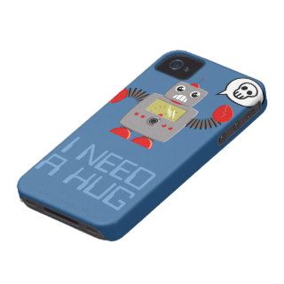 Cute Robot Needs a Hug iPhone 4 case