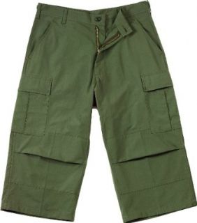 Cargo Capri Pants Olive Drab: Military Pants: Clothing