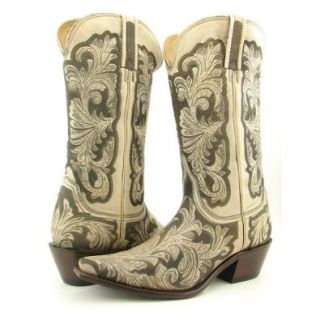 LUCCHESE Charlie 1 Horse I4728 Womens Western Cowboy Boots Shoes Leather Lazer Tooled: Shoes