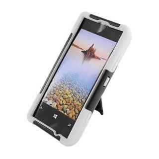 For T Mobile Nokia Lumia 521 Windows Phone 8 Hybrid Case White Black Y Stand 