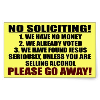 No Soliciting Version 2 Rectangular Stickers