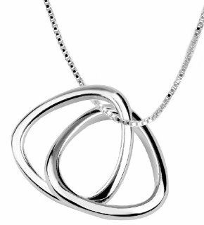 Sterling Silver "Together Forever" Entwined Rings Pendant Necklace, 18": Jewelry